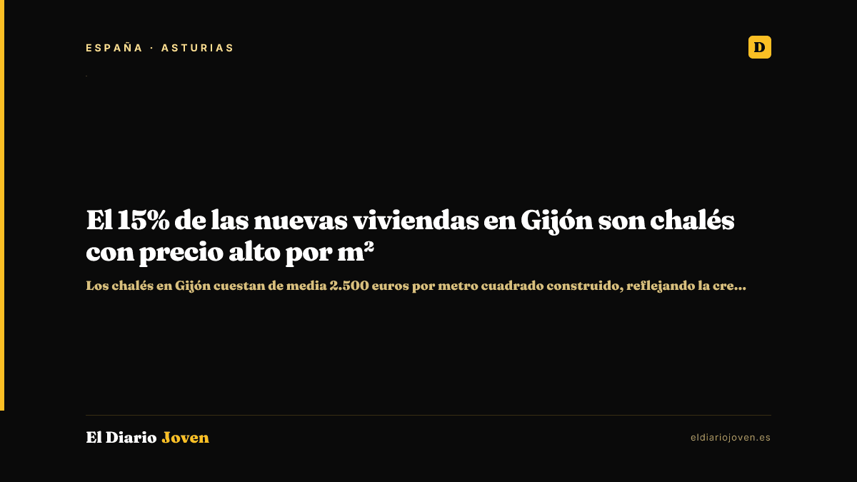 El 15% de las nuevas viviendas en Gijón son chalés con precio alto por m²