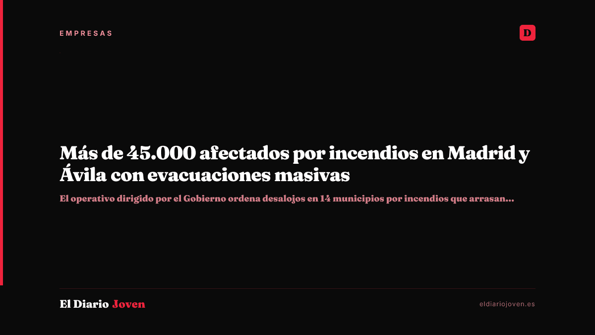Más de 45.000 afectados por incendios en Madrid y Ávila con evacuaciones masivas