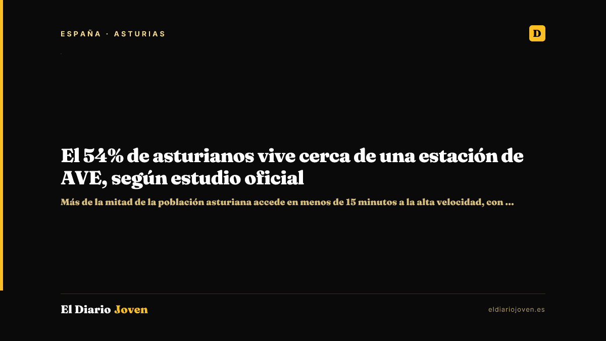 El 54% de asturianos vive cerca de una estación de AVE, según estudio oficial
