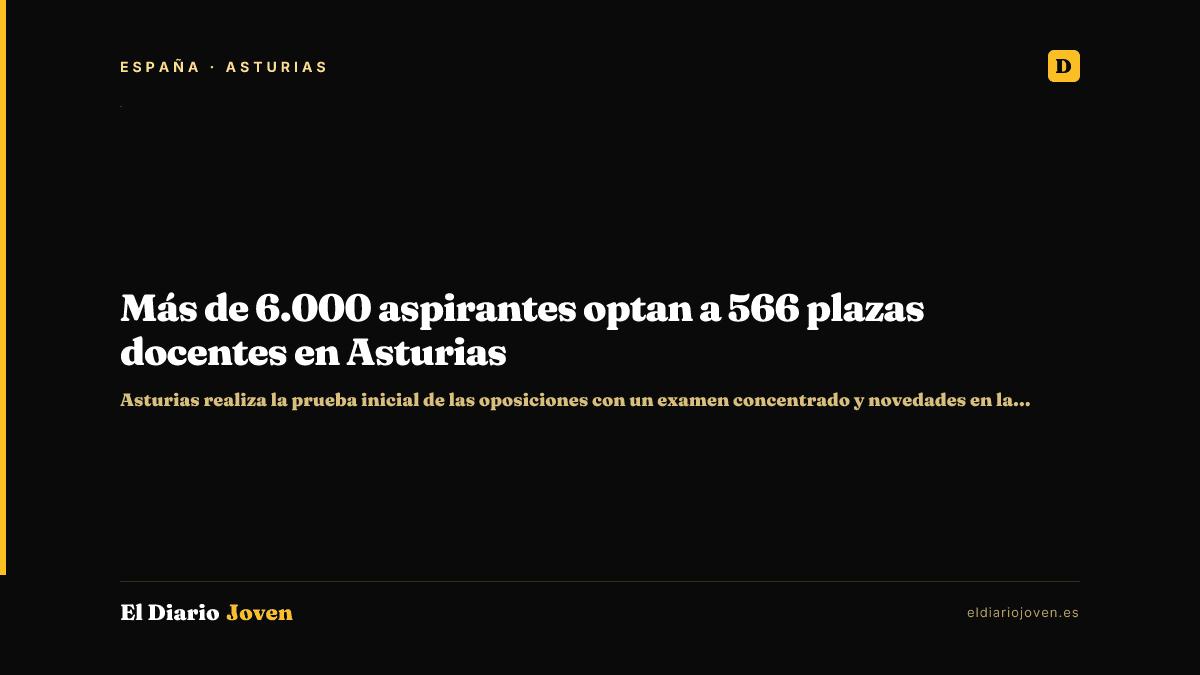 Más de 6.000 aspirantes optan a 566 plazas docentes en Asturias