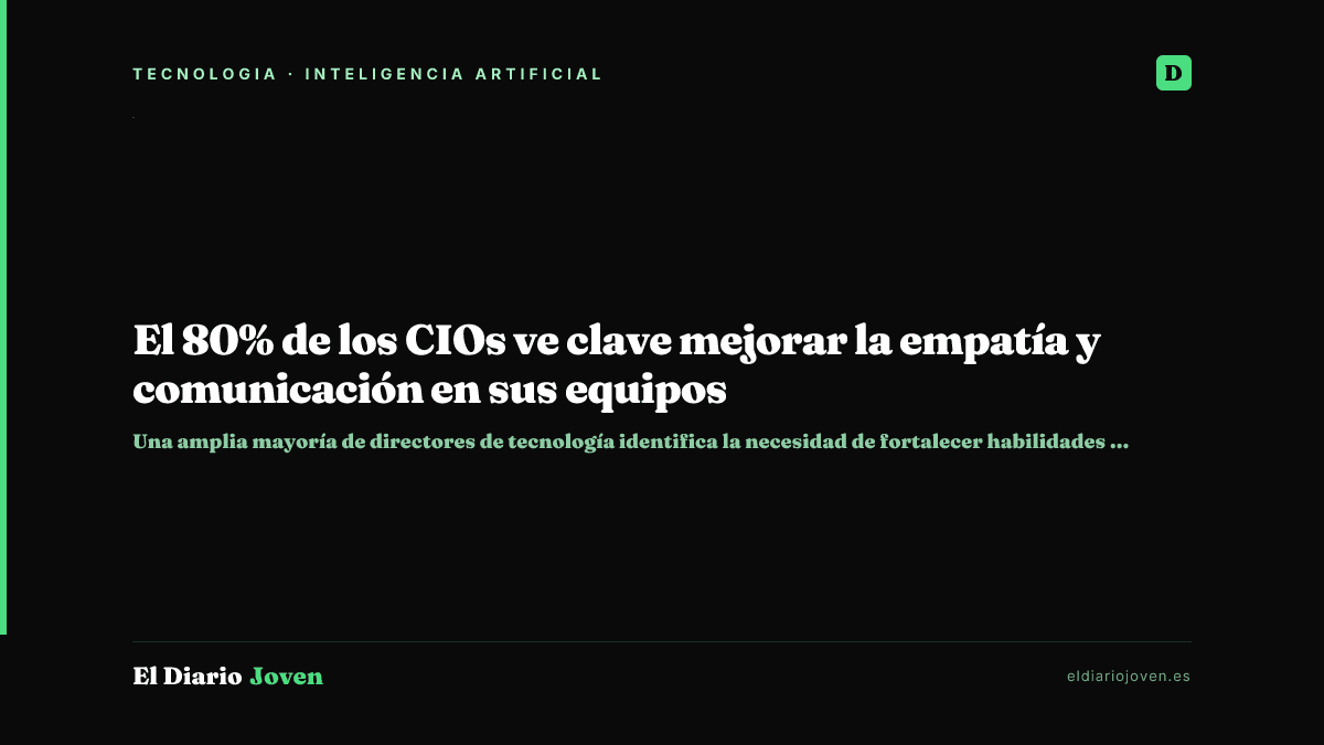 El 80% de los CIOs ve clave mejorar la empatía y comunicación en sus equipos