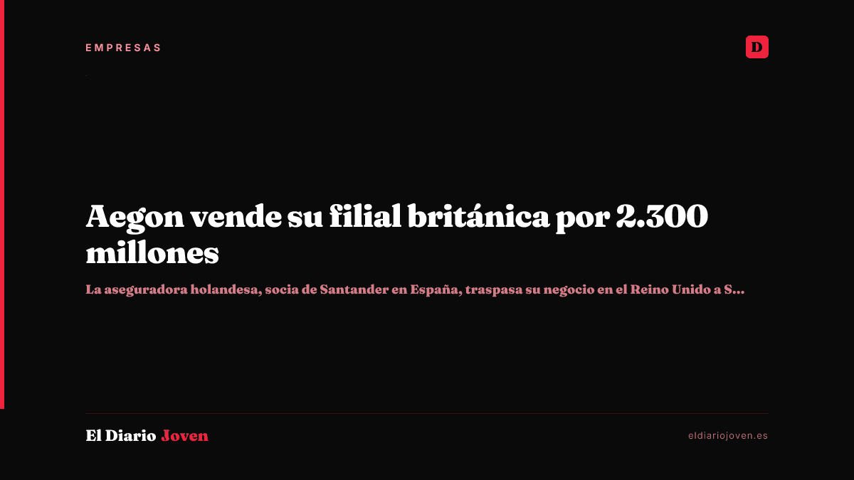 Aegon vende su filial británica por 2.300 millones