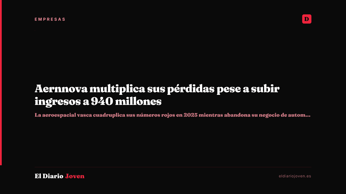 Aernnova multiplica sus pérdidas pese a subir ingresos a 940 millones