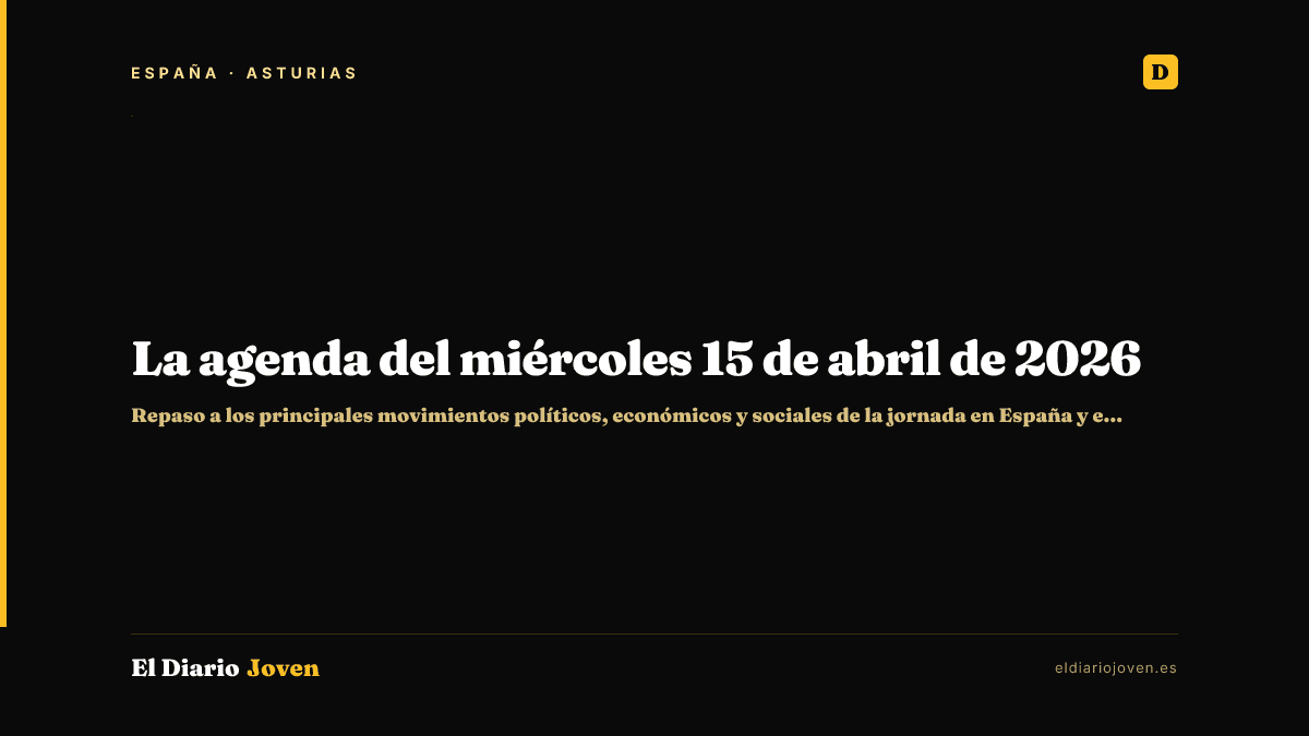 La agenda del miércoles 15 de abril de 2026