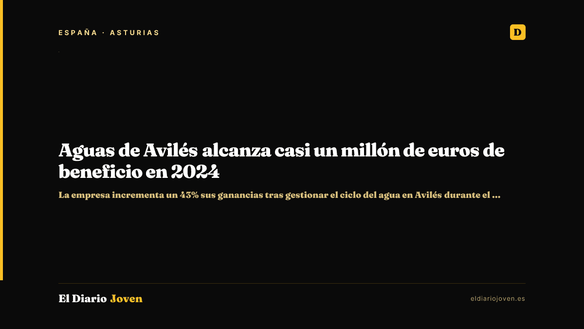 Aguas de Avilés alcanza casi un millón de euros de beneficio en 2024