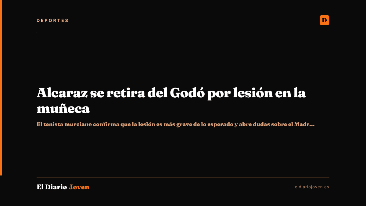 Alcaraz se retira del Godó por lesión en la muñeca