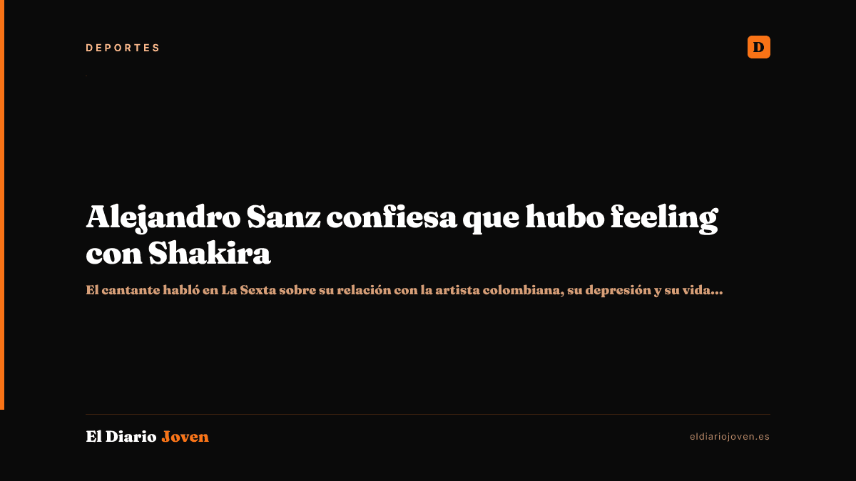 Alejandro Sanz confiesa que hubo feeling con Shakira