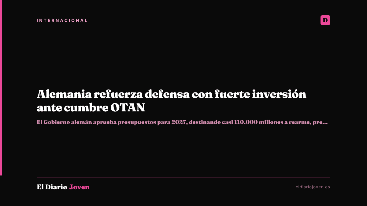 Alemania refuerza defensa con fuerte inversión ante cumbre OTAN