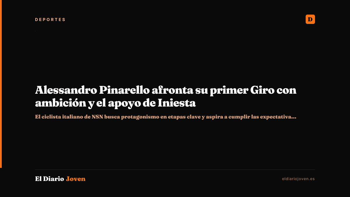 Alessandro Pinarello afronta su primer Giro con ambición y el apoyo de Iniesta
