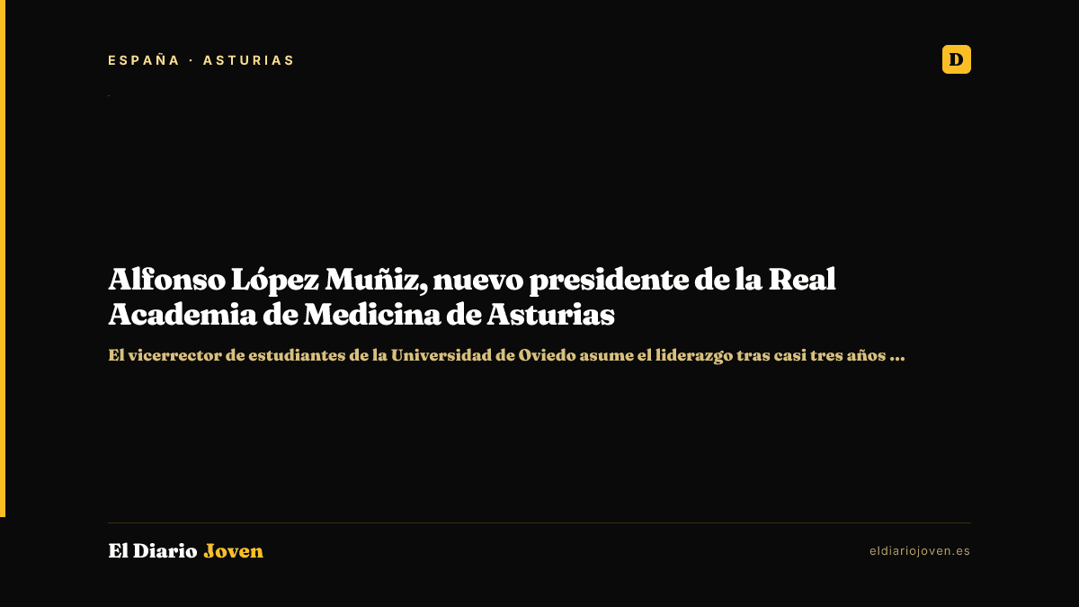 Alfonso López Muñiz, nuevo presidente de la Real Academia de Medicina de Asturias