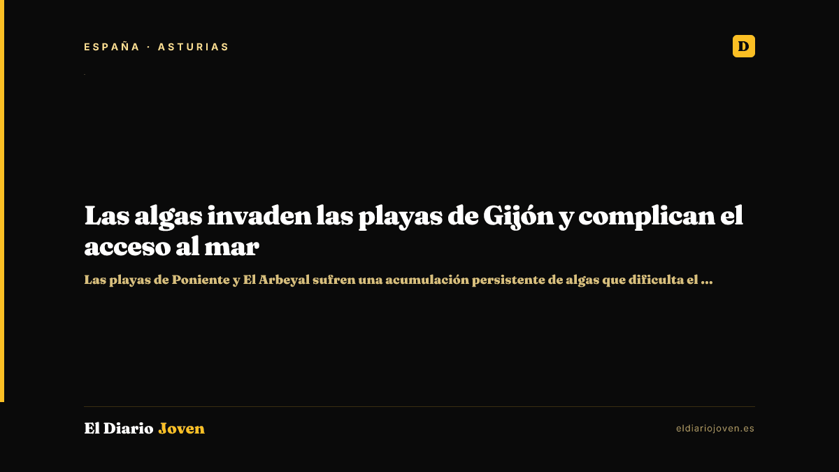 Las algas invaden las playas de Gijón y complican el acceso al mar