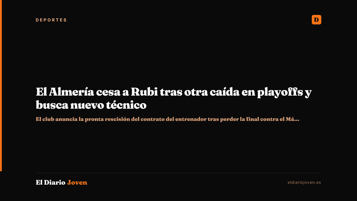 El Almería cesa a Rubi tras otra caída en playoffs y busca nuevo técnico