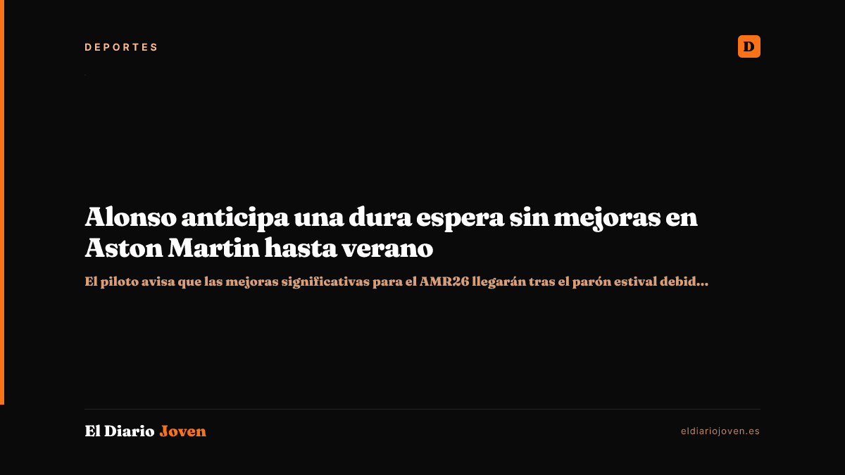 Alonso anticipa una dura espera sin mejoras en Aston Martin hasta verano