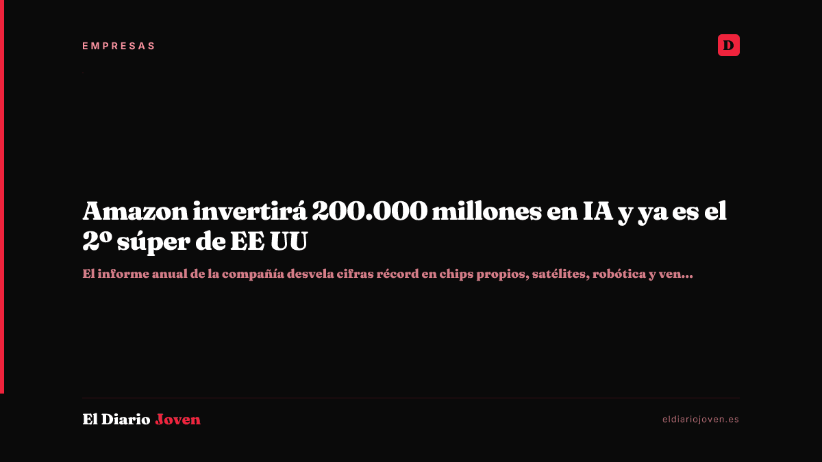 Amazon invertirá 200.000 millones en IA y ya es el 2º súper de EE UU