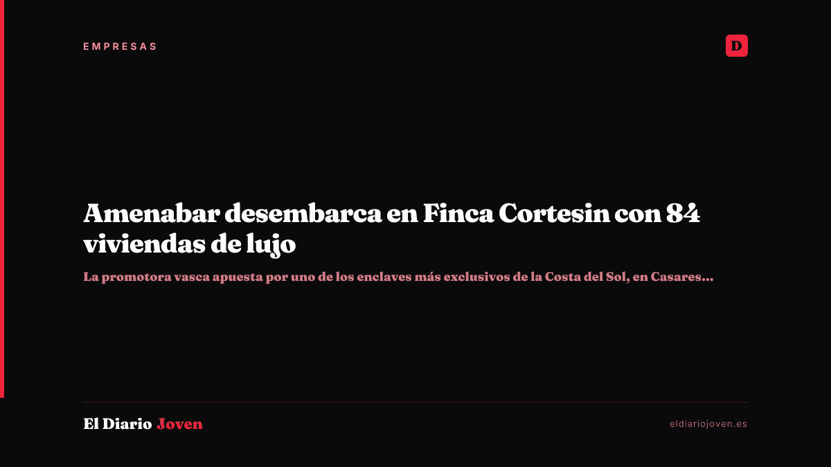 Amenabar desembarca en Finca Cortesin con 84 viviendas de lujo