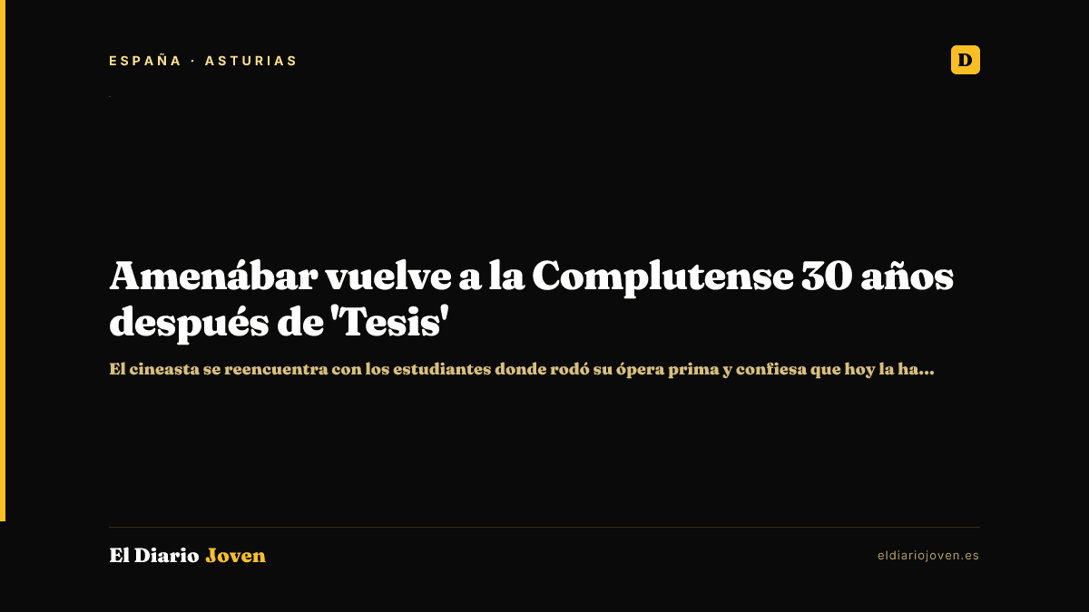 Amenábar vuelve a la Complutense 30 años después de 'Tesis'