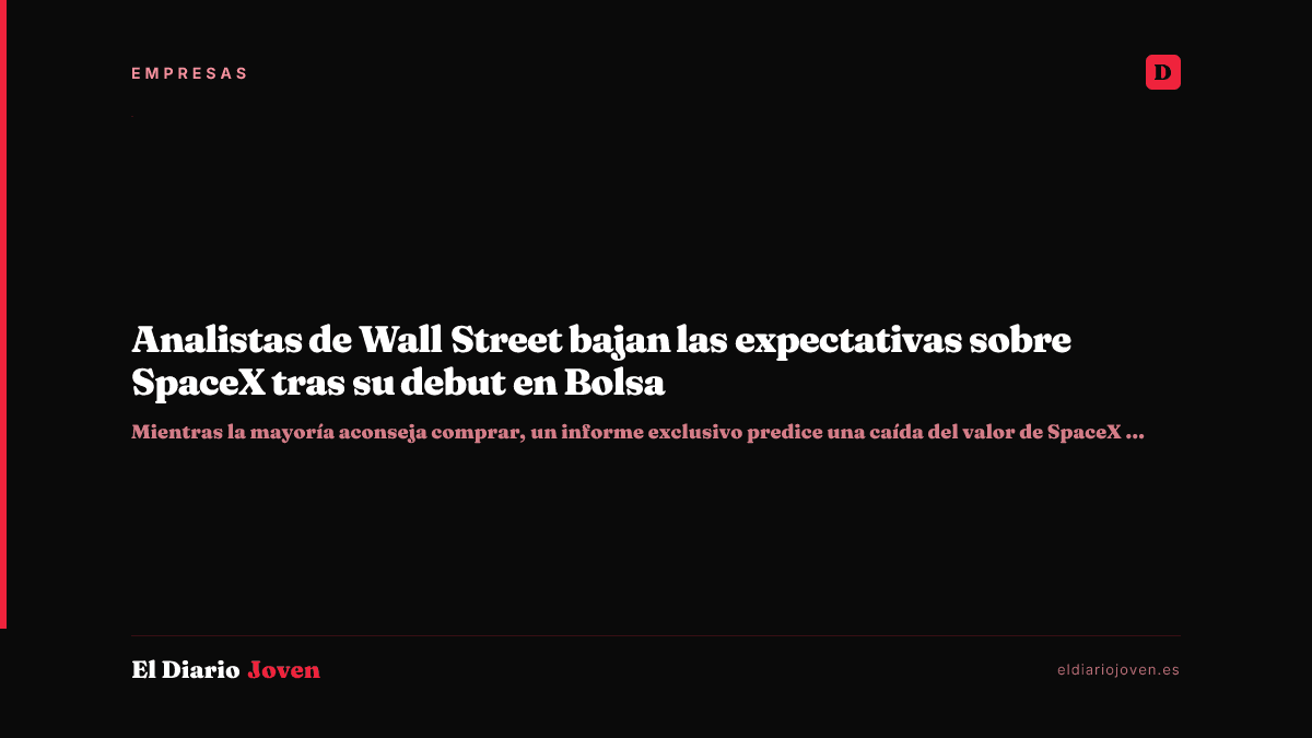 Analistas de Wall Street bajan las expectativas sobre SpaceX tras su debut en Bolsa