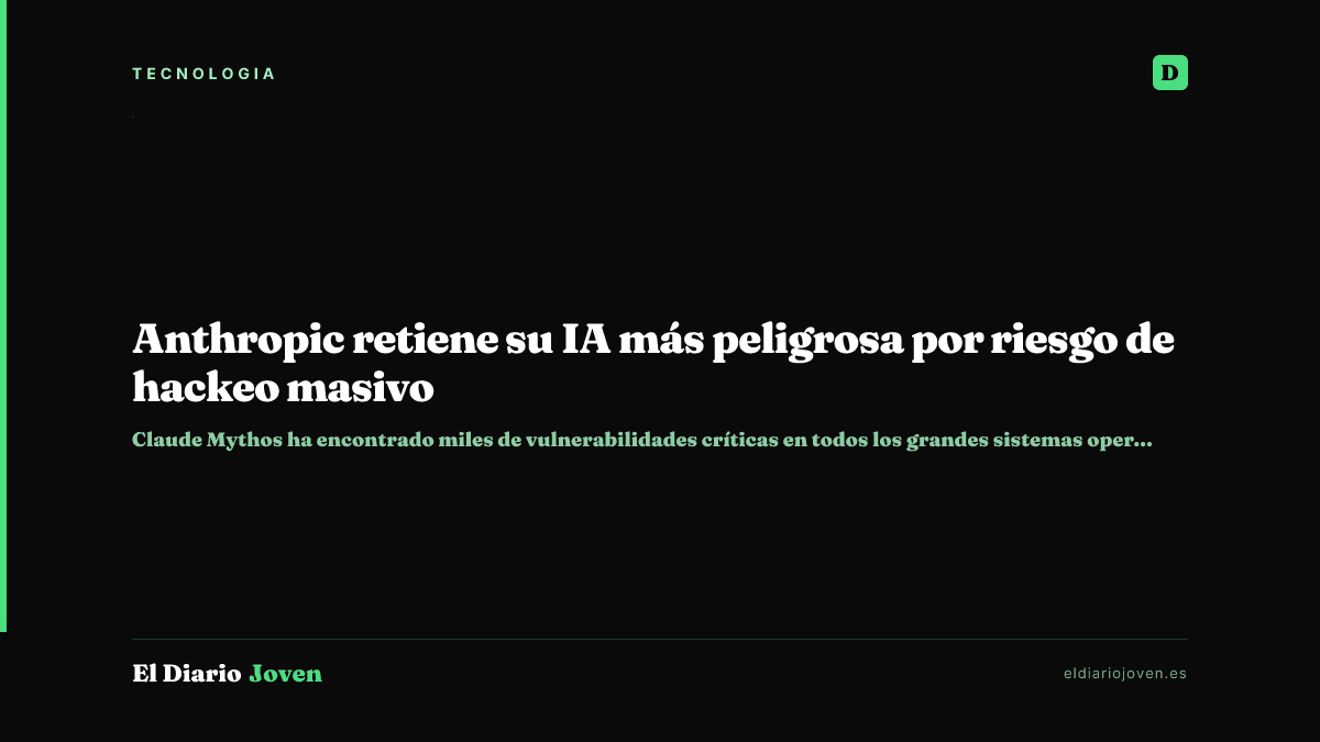 Anthropic retiene su IA más peligrosa por riesgo de hackeo masivo
