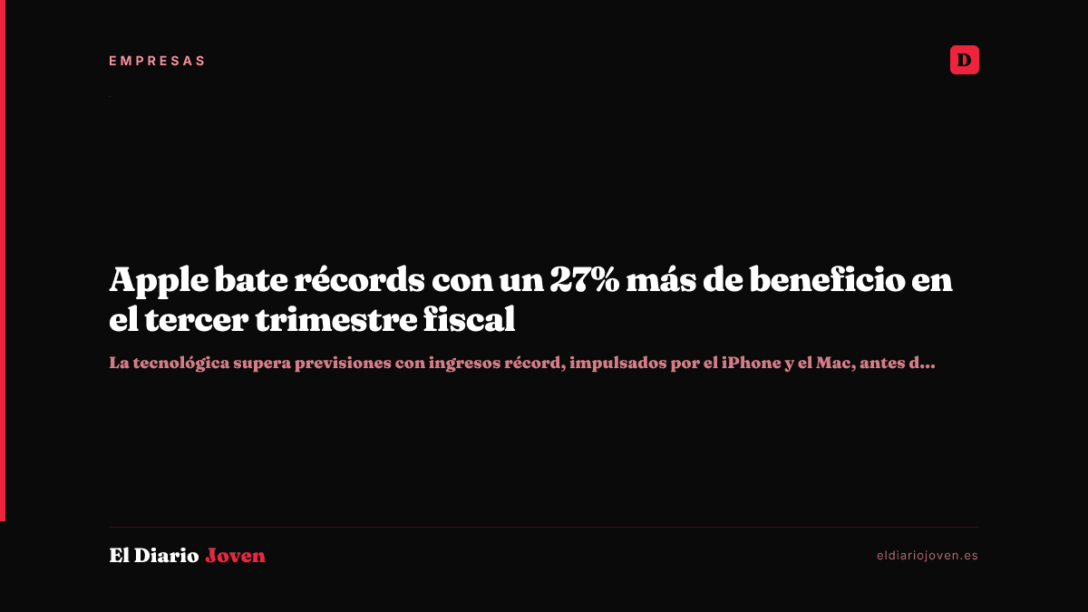 Apple bate récords con un 27% más de beneficio en el tercer trimestre fiscal