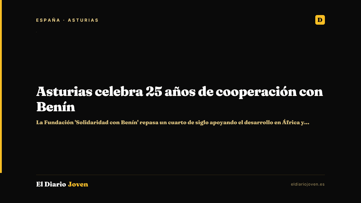 Asturias celebra 25 años de cooperación con Benín