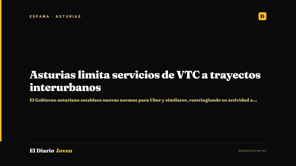 Asturias limita servicios de VTC a trayectos interurbanos