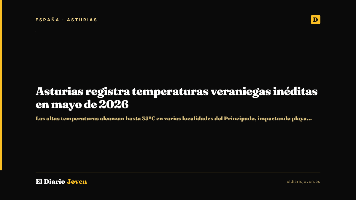 Asturias registra temperaturas veraniegas inéditas en mayo de 2026