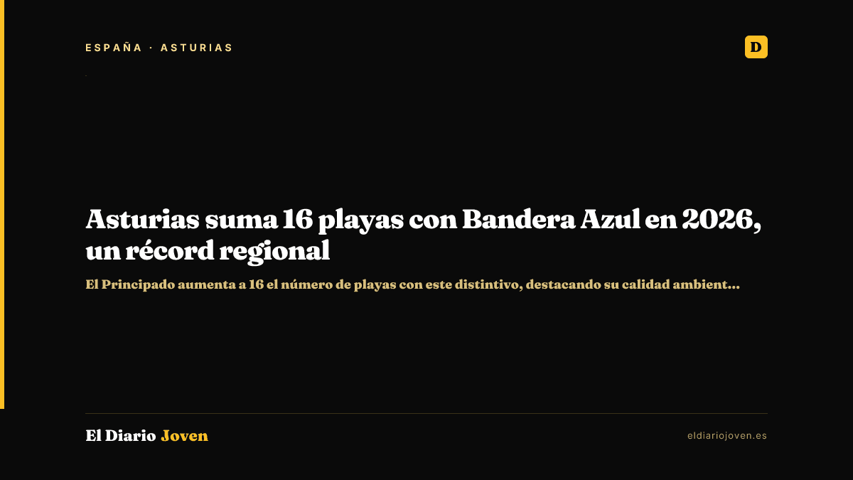 Asturias suma 16 playas con Bandera Azul en 2026, un récord regional