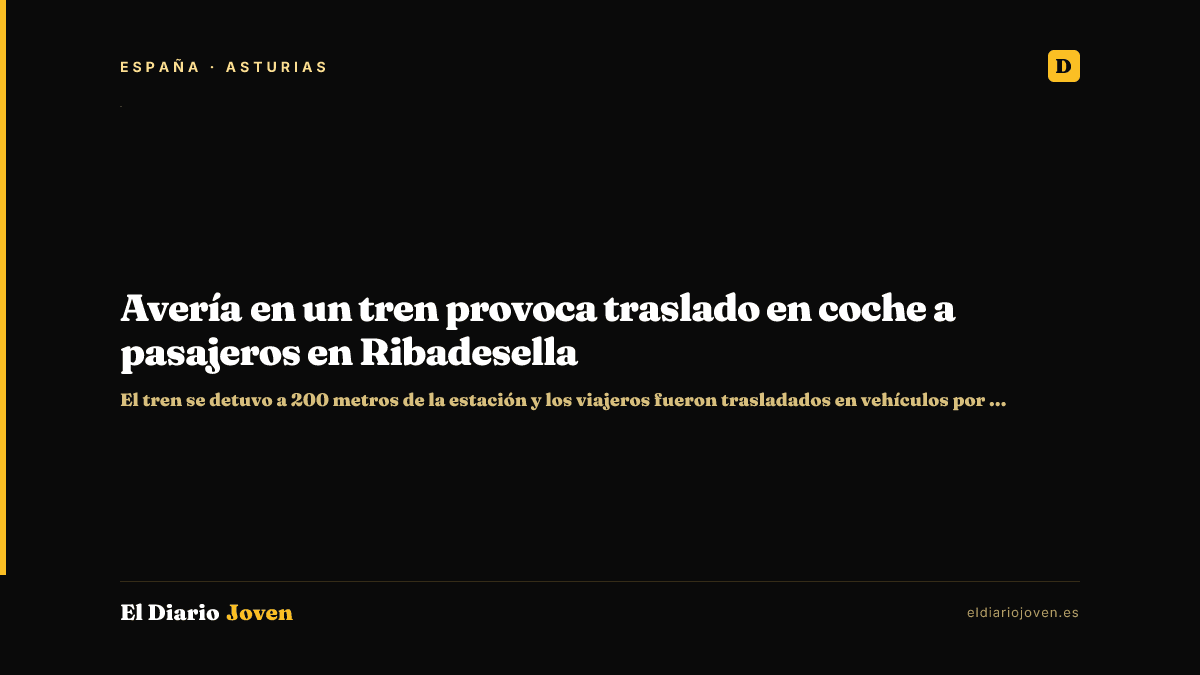 Avería en un tren provoca traslado en coche a pasajeros en Ribadesella