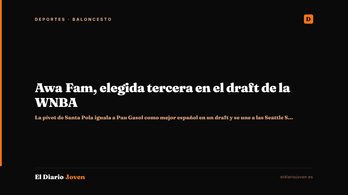 Awa Fam, elegida tercera en el draft de la WNBA