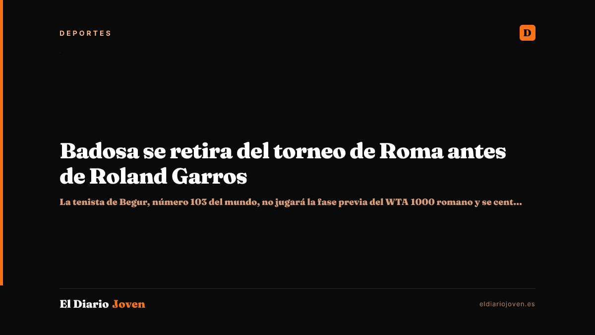 Badosa se retira del torneo de Roma antes de Roland Garros