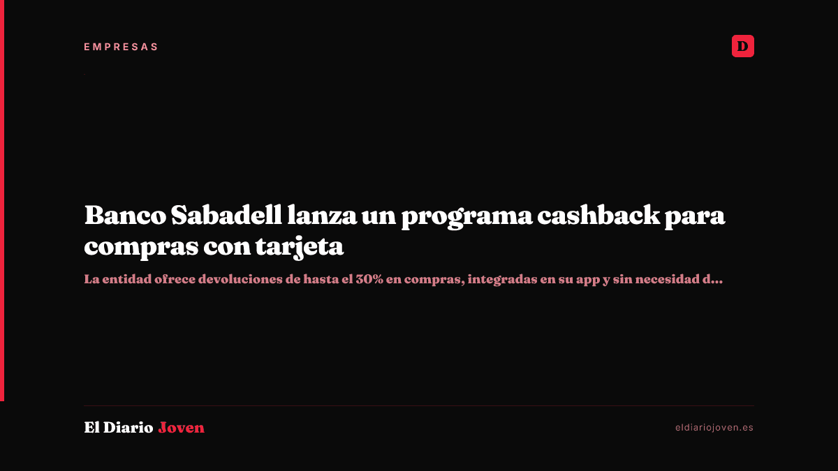 Banco Sabadell lanza un programa cashback para compras con tarjeta