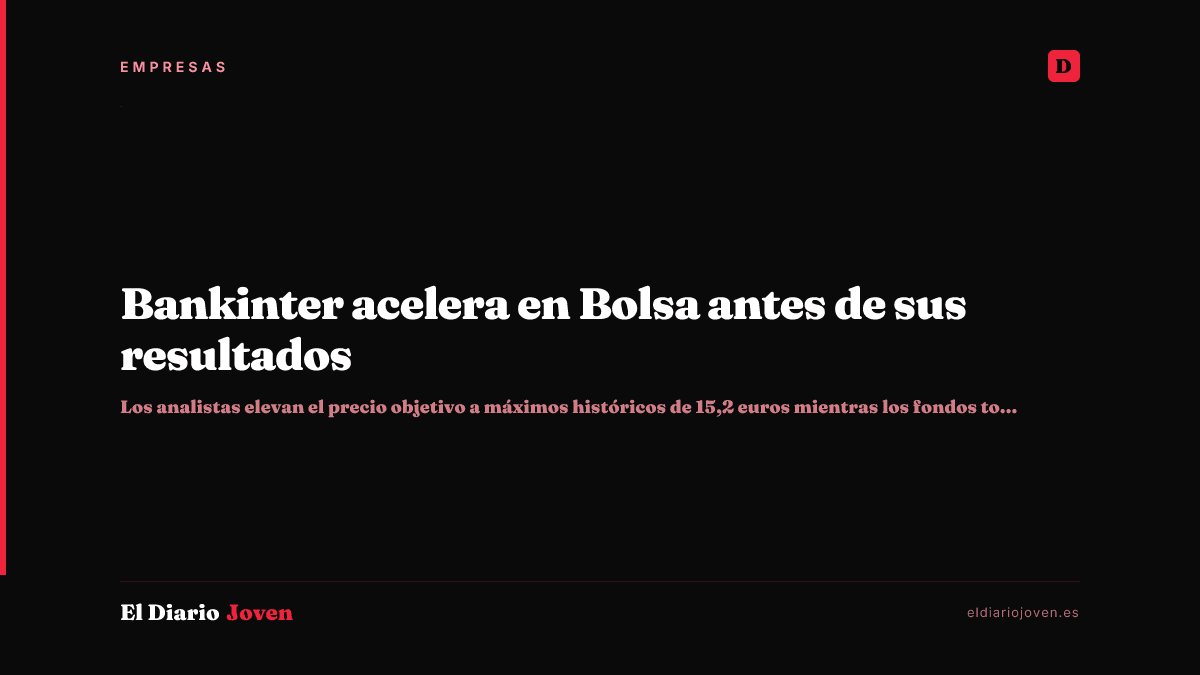 Bankinter acelera en Bolsa antes de sus resultados