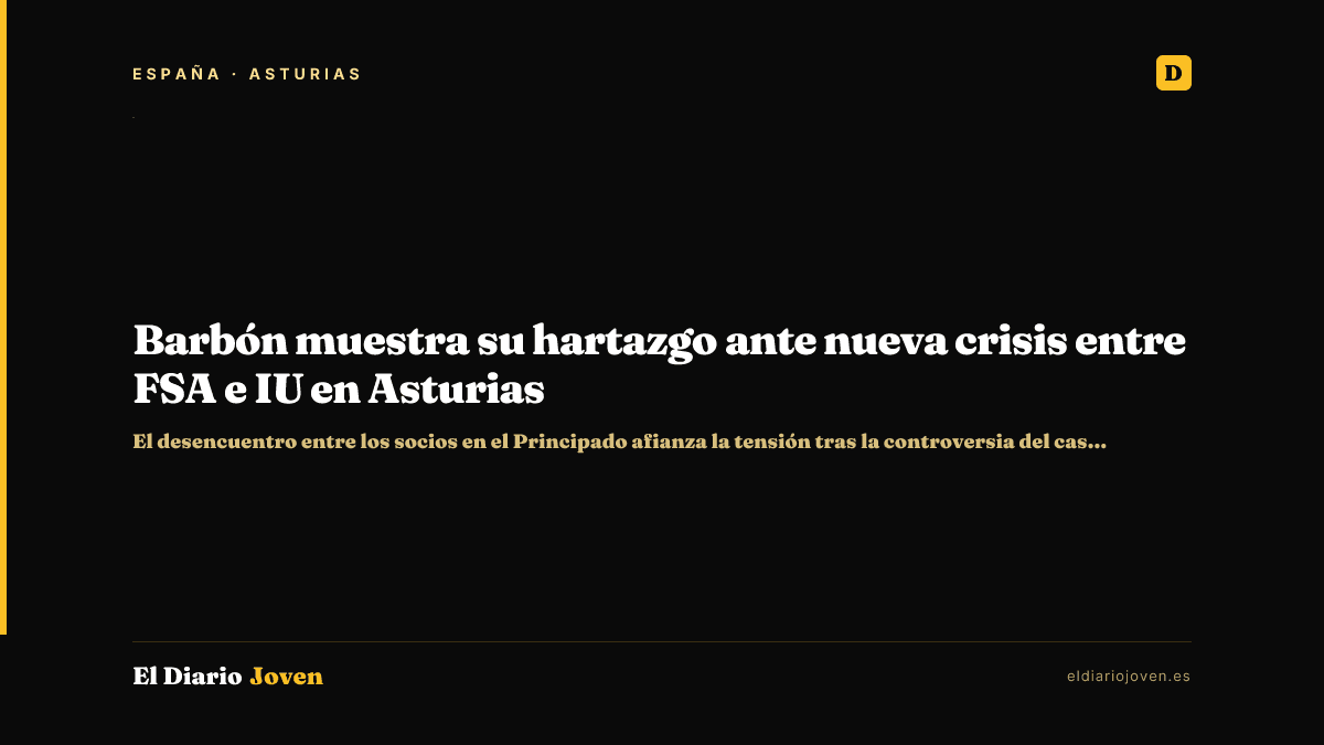 Barbón muestra su hartazgo ante nueva crisis entre FSA e IU en Asturias