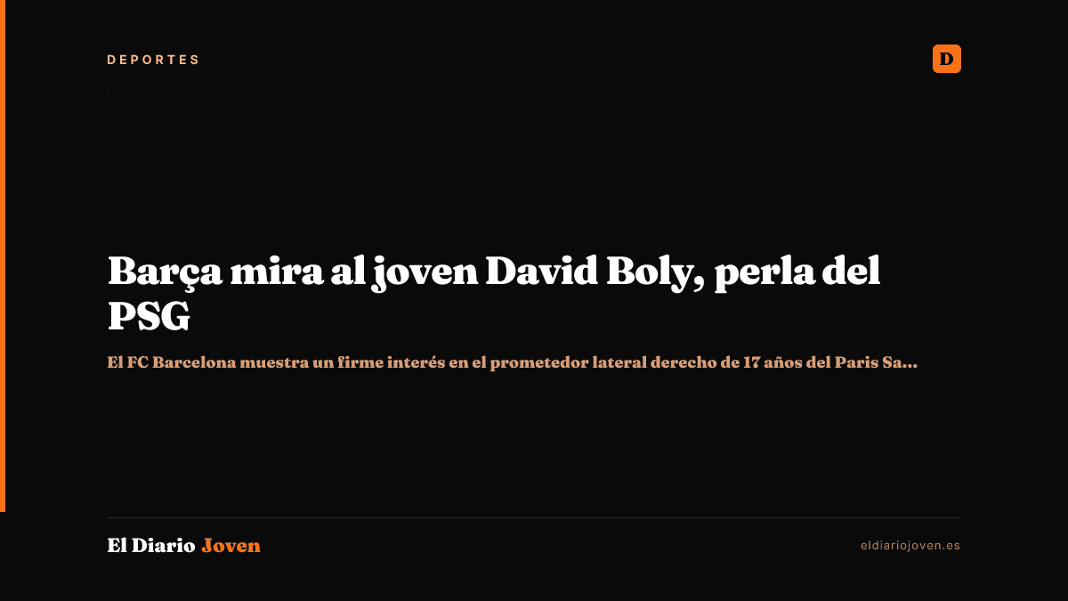 Barça mira al joven David Boly, perla del PSG