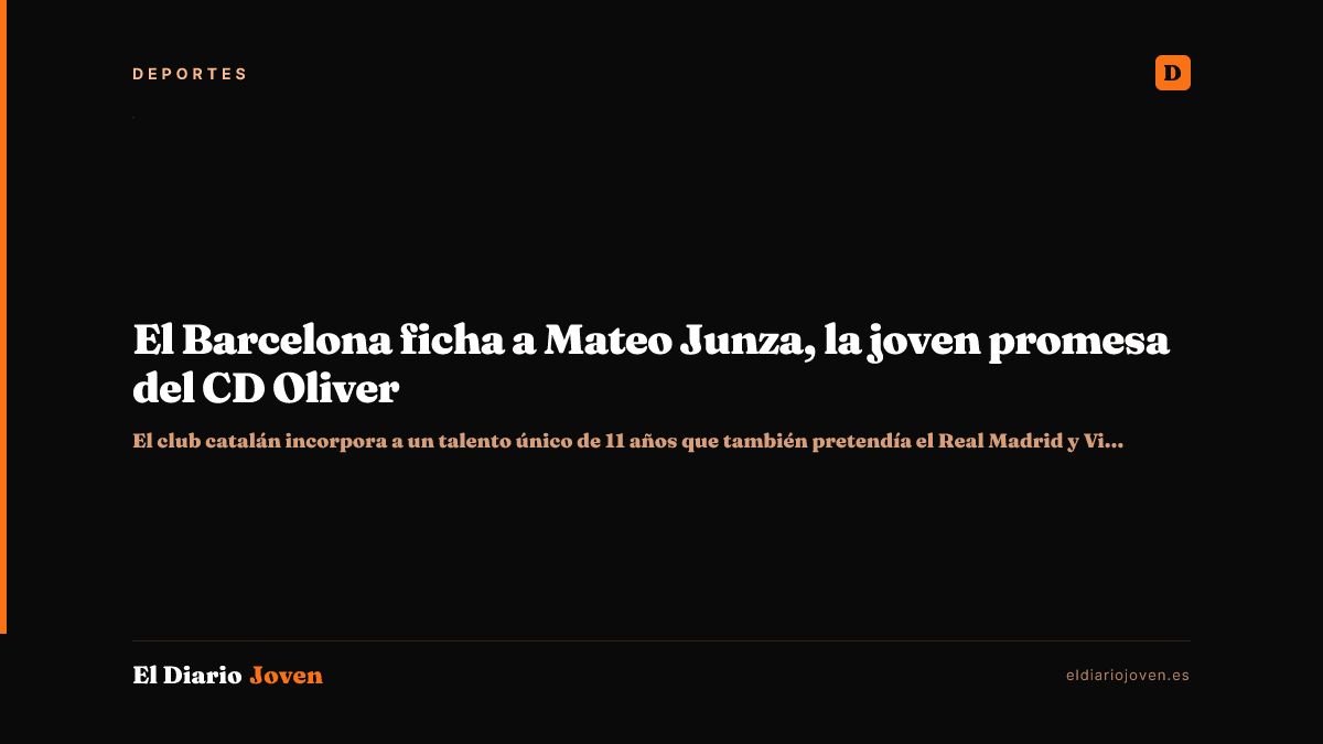 El Barcelona ficha a Mateo Junza, la joven promesa del CD Oliver