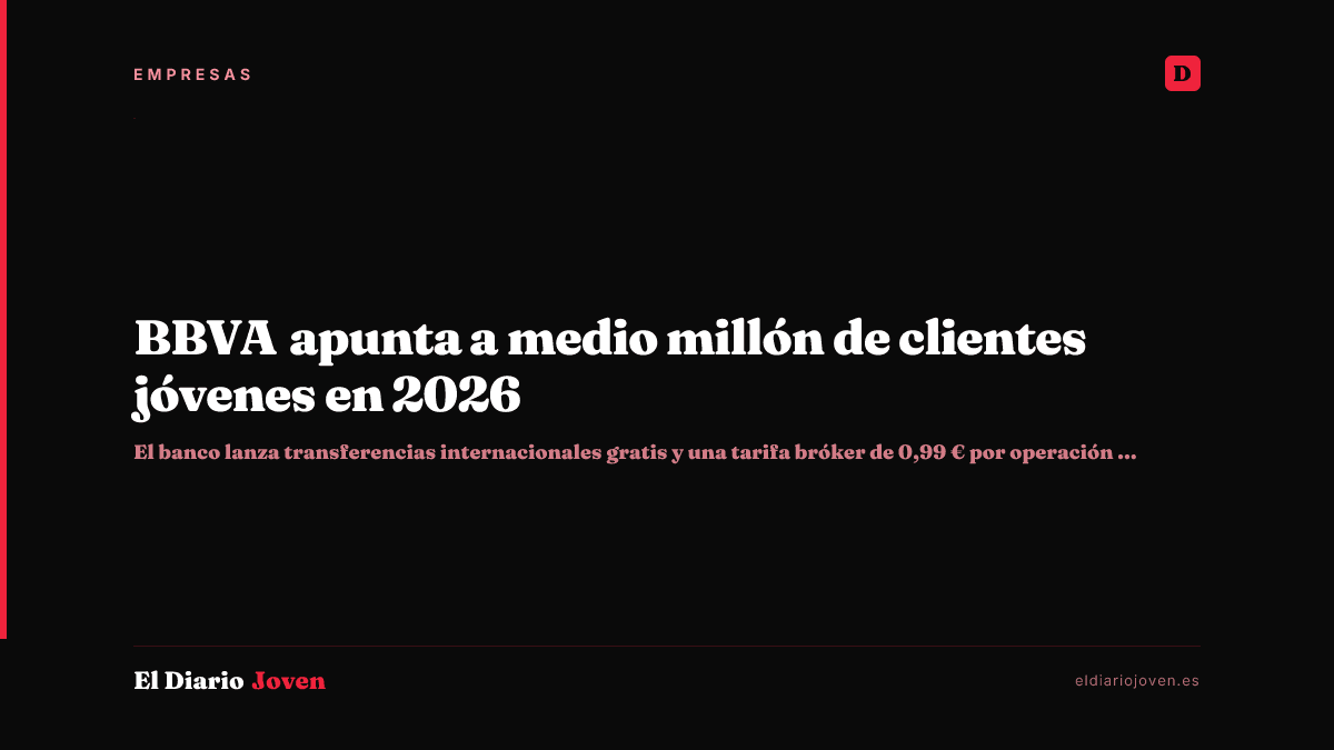 BBVA apunta a medio millón de clientes jóvenes en 2026