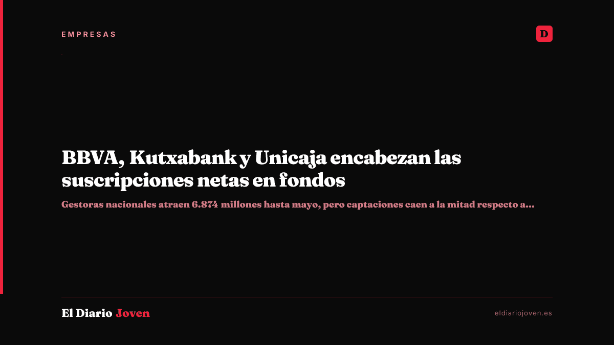 BBVA, Kutxabank y Unicaja encabezan las suscripciones netas en fondos