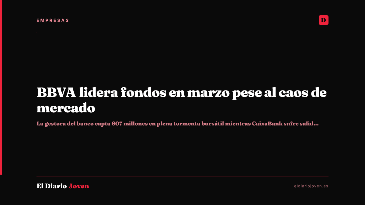 BBVA lidera fondos en marzo pese al caos de mercado