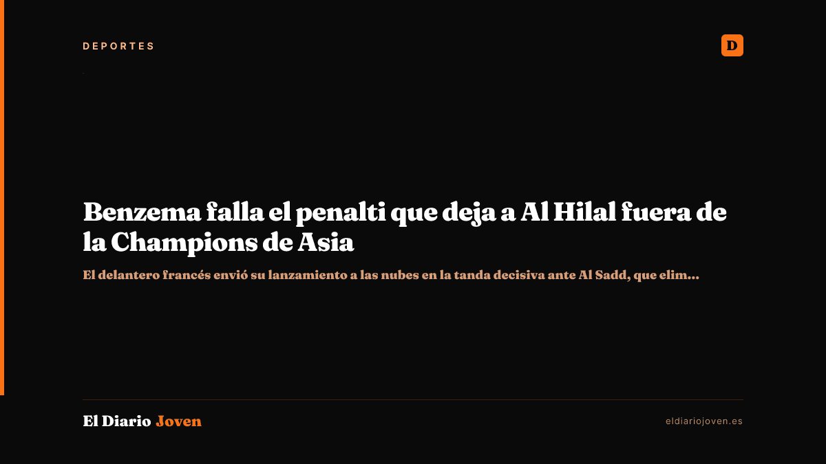 Benzema falla el penalti que deja a Al Hilal fuera de la Champions de Asia