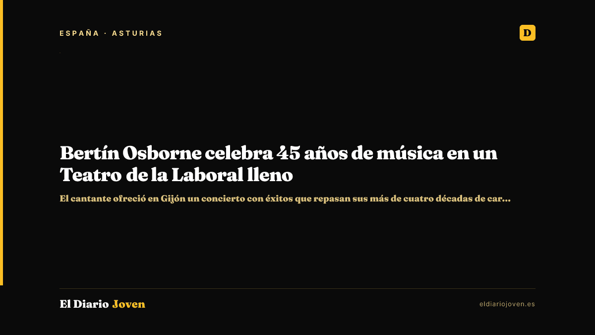 Bertín Osborne celebra 45 años de música en un Teatro de la Laboral lleno