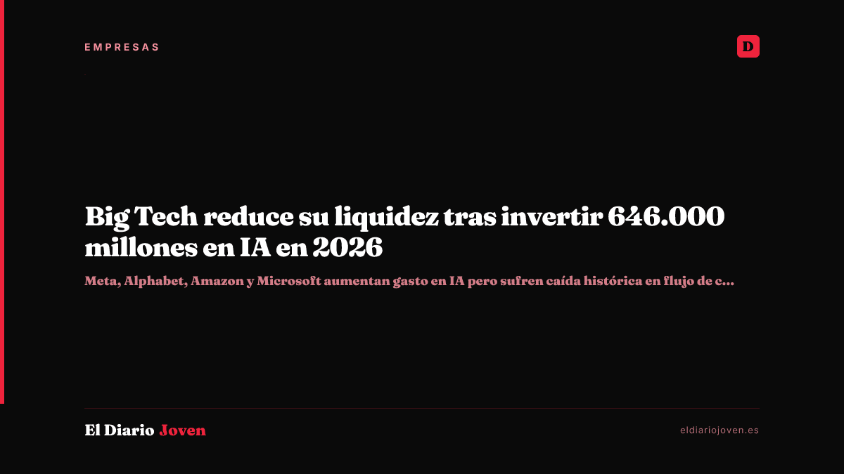 Big Tech reduce su liquidez tras invertir 646.000 millones en IA en 2026