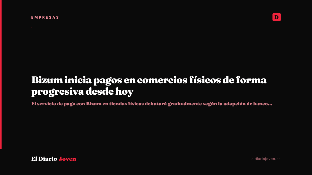 Bizum inicia pagos en comercios físicos de forma progresiva desde hoy