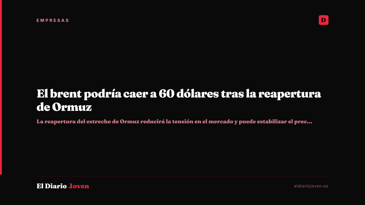 El brent podría caer a 60 dólares tras la reapertura de Ormuz