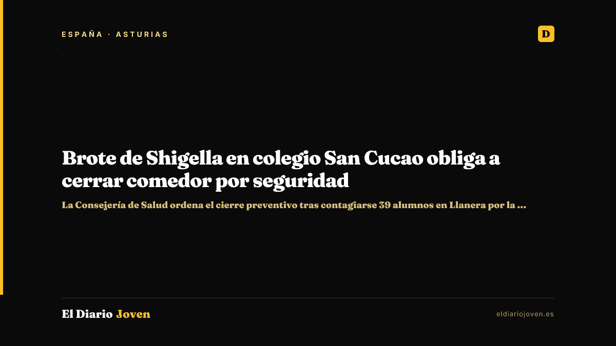 Brote de Shigella en colegio San Cucao obliga a cerrar comedor por seguridad