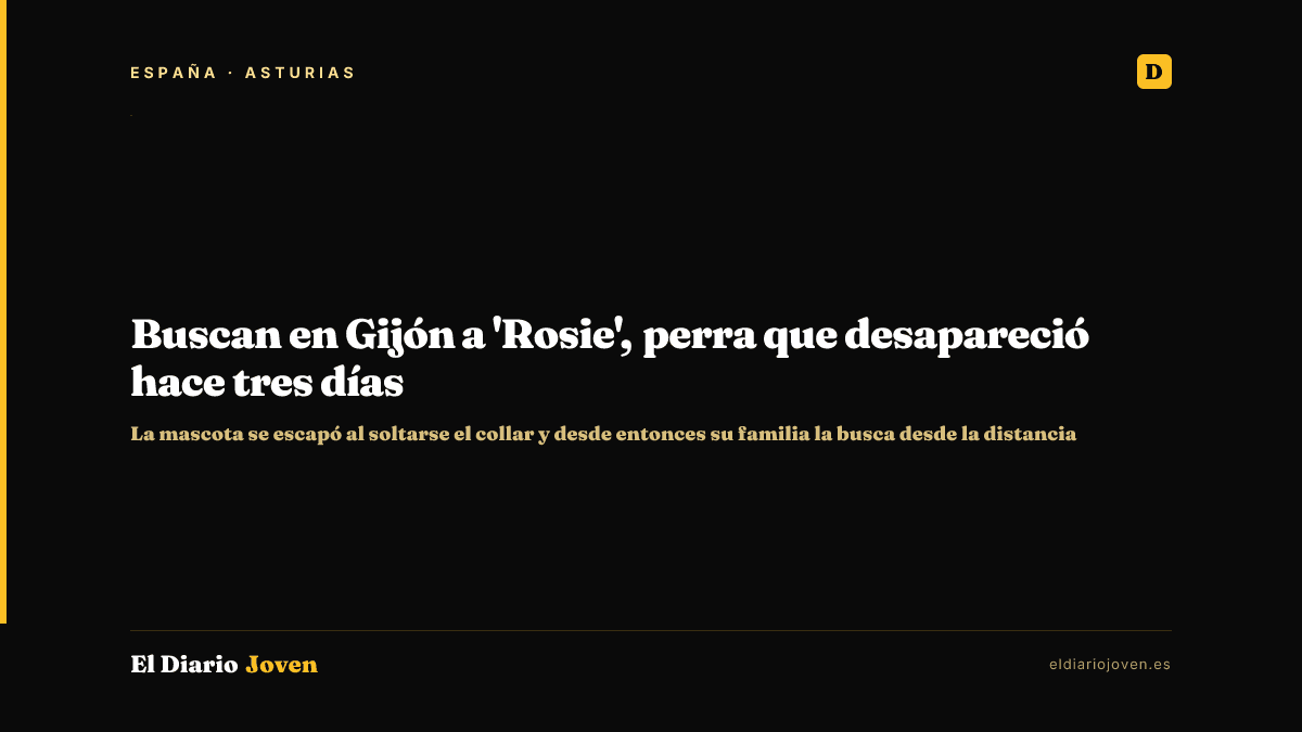 Buscan en Gijón a 'Rosie', perra que desapareció hace tres días