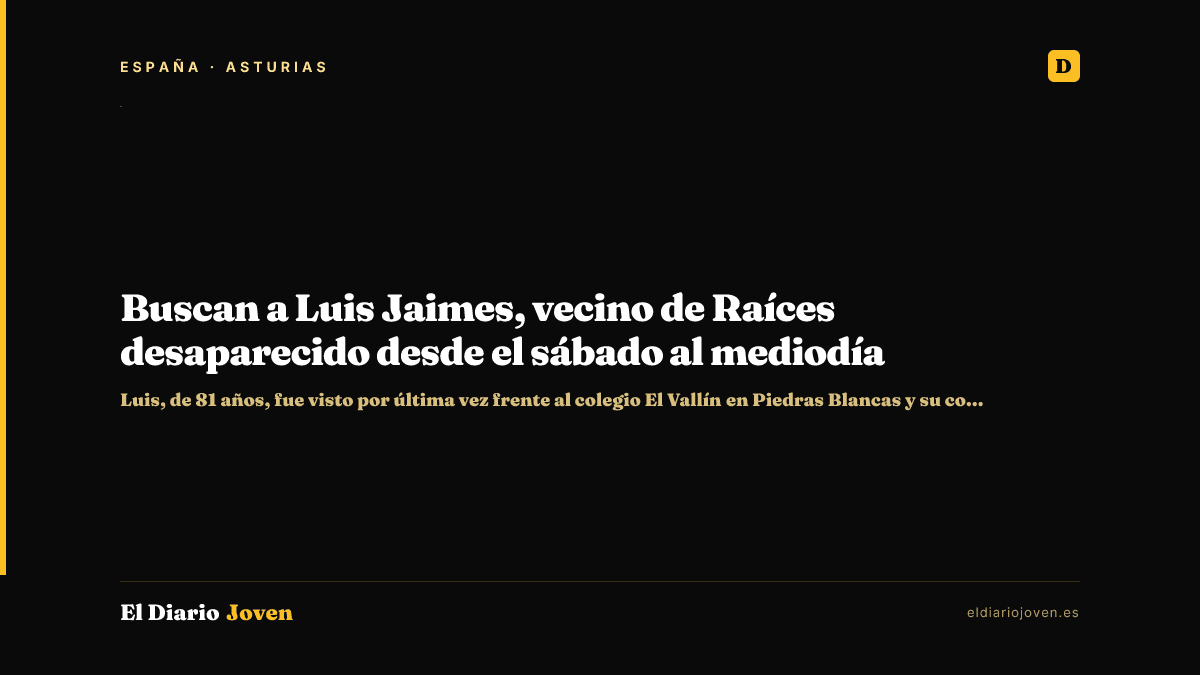 Buscan a Luis Jaimes, vecino de Raíces desaparecido desde el sábado al mediodía