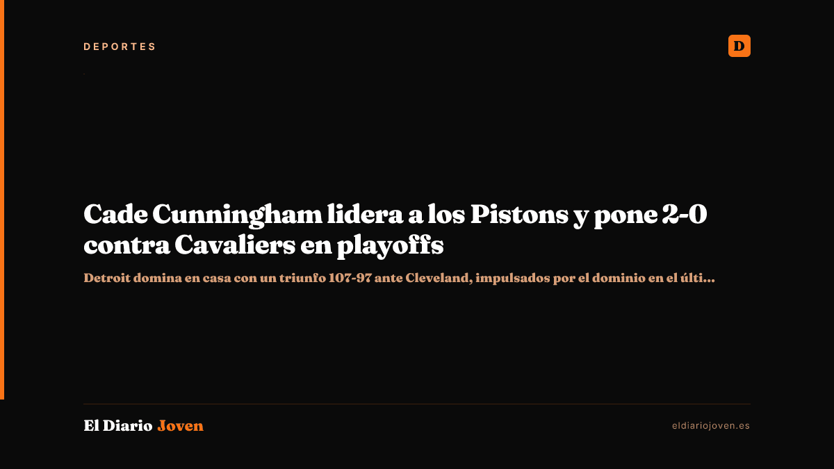 Cade Cunningham lidera a los Pistons y pone 2-0 contra Cavaliers en playoffs