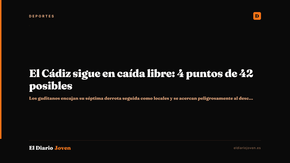 El Cádiz sigue en caída libre: 4 puntos de 42 posibles