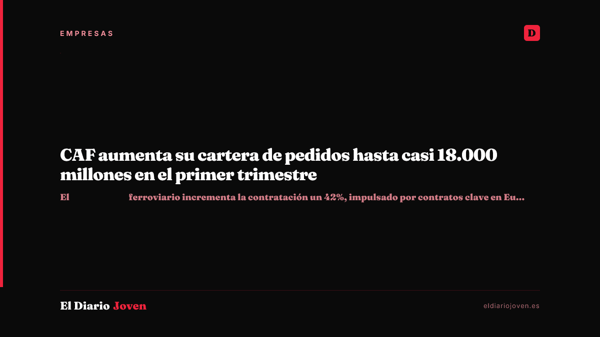 CAF aumenta su cartera de pedidos hasta casi 18.000 millones en el primer trimestre