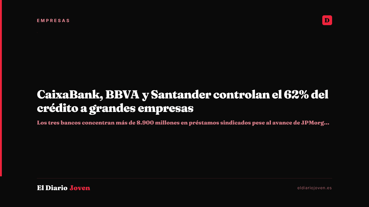 CaixaBank, BBVA y Santander controlan el 62% del crédito a grandes empresas